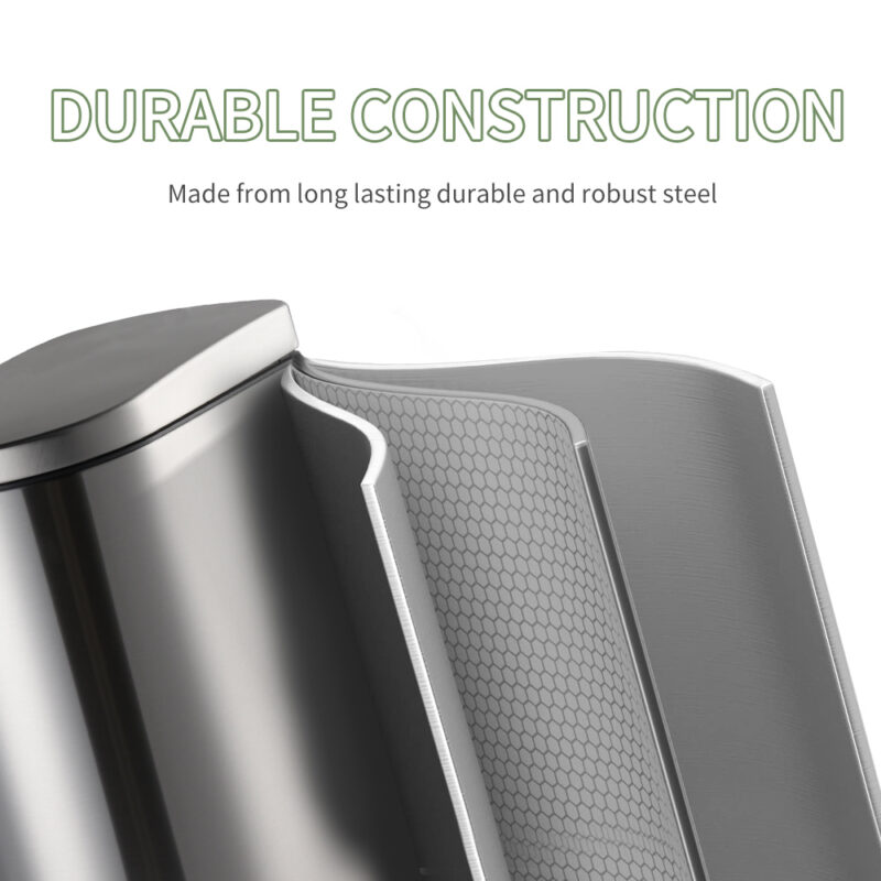 410 Stainless Steel Pedal Trash Bin WBO086 - Image 4
