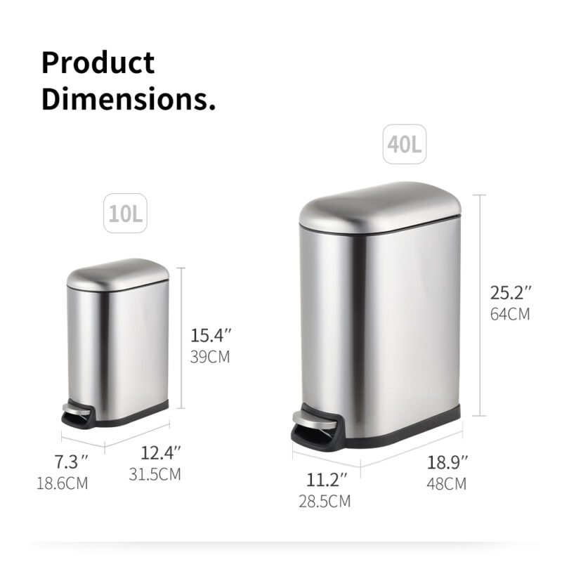 Square Foot Pedal Trash Can WRS013 - Image 3