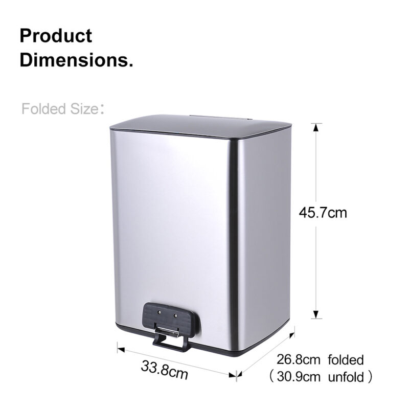 Metal Foot Step Pedal Trash Cans WBS060 - Image 3