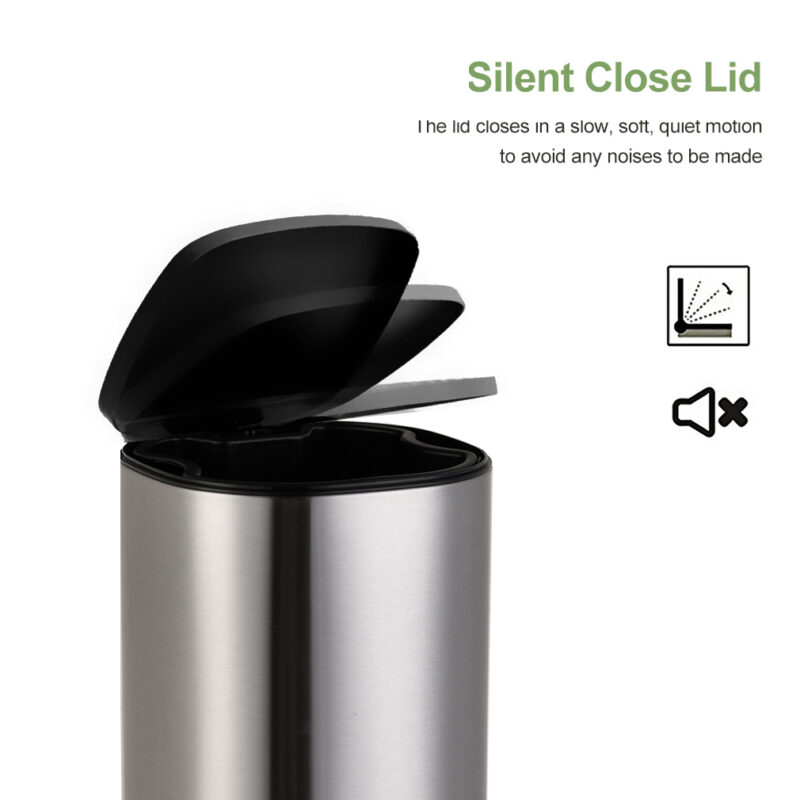 Round Soft-Close Garbage Bin WBS077 - Image 4
