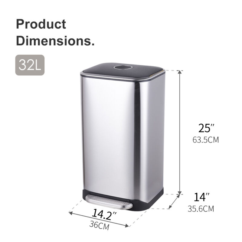 Garbage Bin Step Trash Can Pedal Bin WBS123 - Image 2