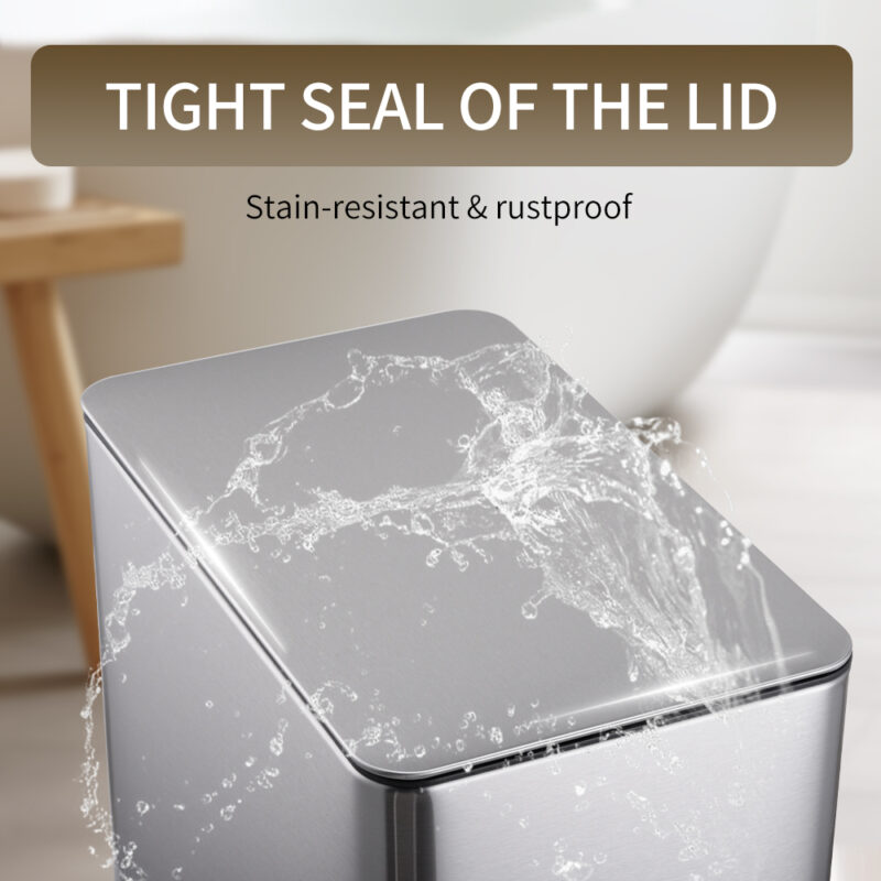 Bathroom Rectangular Trash Can WBS124 - Image 5