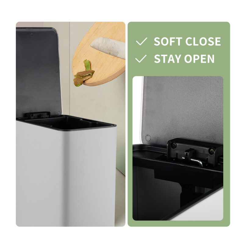 Fingerprint-Resistant Soft Close Lid Trash can WBS124 - Image 5