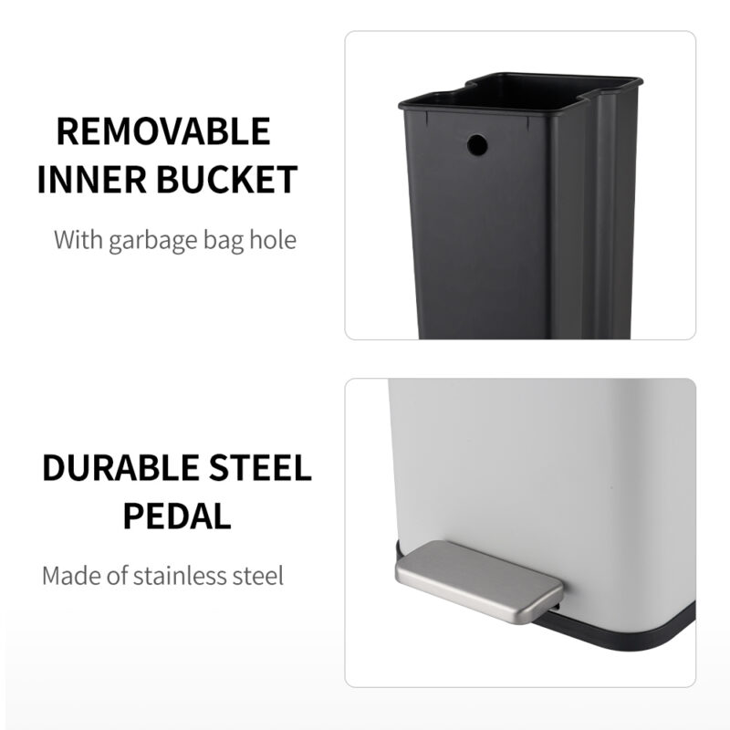 Fingerprint-Resistant Soft Close Lid Trash can WBS124 - Image 7