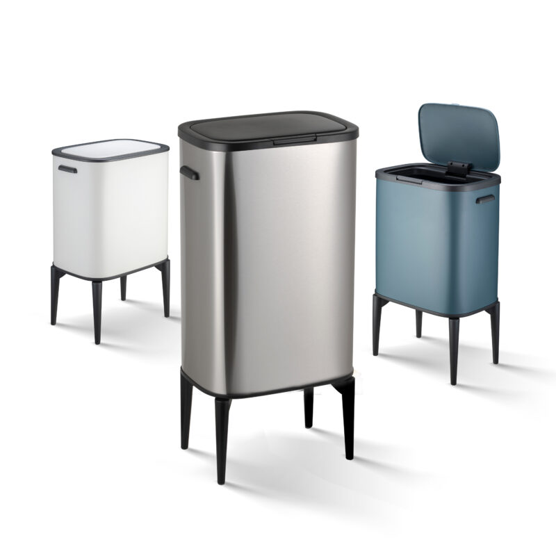 Trash cans with 4 high legs push and sensor WBS130