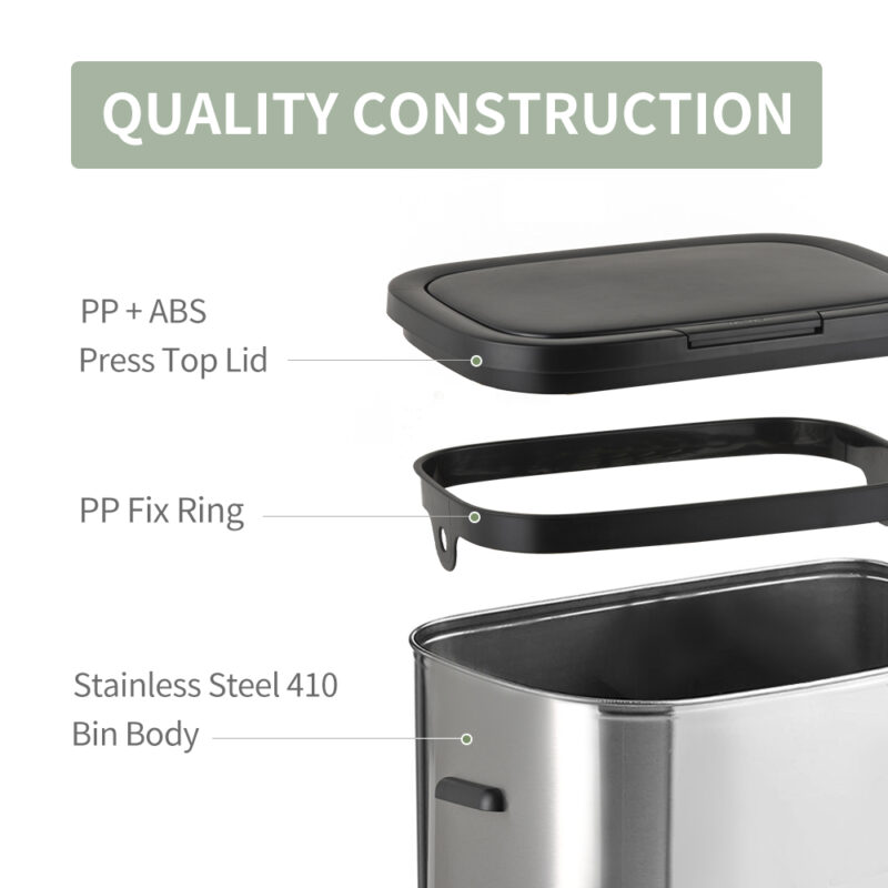 Trash cans with 4 high legs push and sensor WBS130 - Image 4
