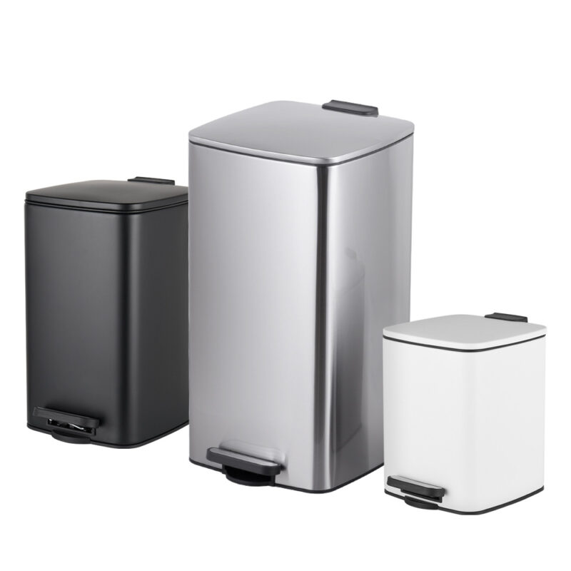 Rectangular stainless steel pedal trash can WBS131