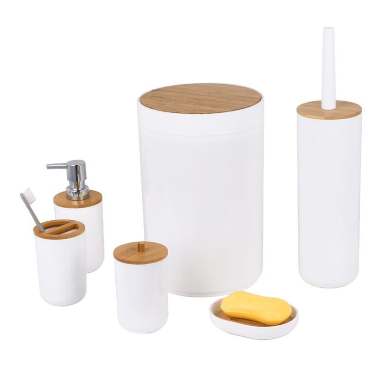 Bathroom Accessories 6PCS White PP Set BA037S08