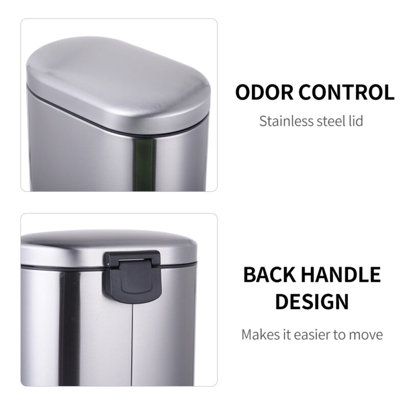 Stainless Steel Pedal Trash Bin WBO014 - Image 6