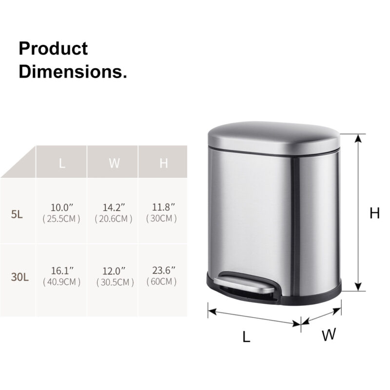 5L/30L Trash Can with Soft-Close WBO015 - Image 3