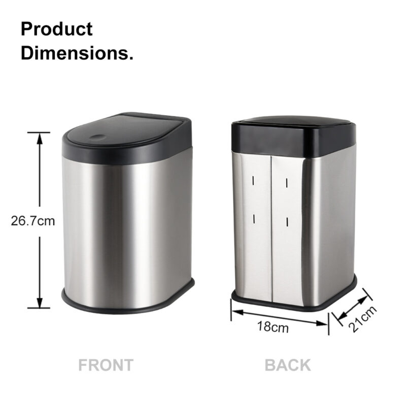Stainless Steel Wall Mounted Waste Bin WBO022 - Image 3