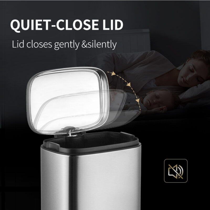 Square 5L Garbage Bin with Soft Close WBO079 - Image 5