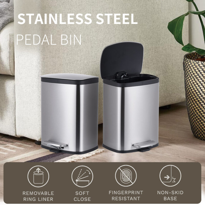 5L trash can square trash bin WBS139L05 - Image 2