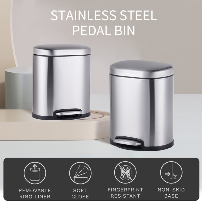 Trash Can with Inner Bucket Step-On  WBS142 - Image 2