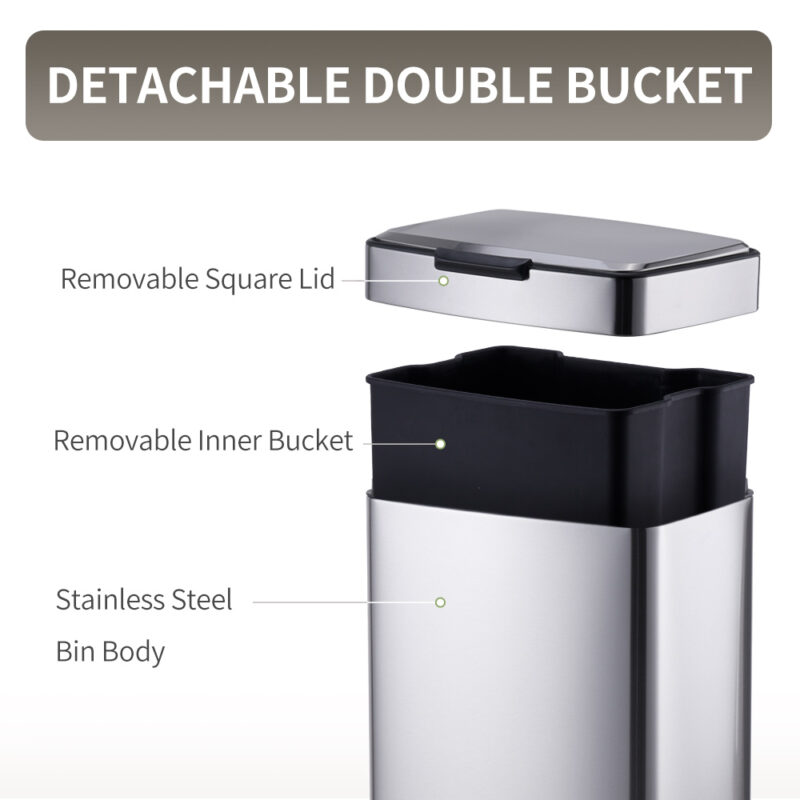 40L soft close push waste bin WBS158L40 - Image 6