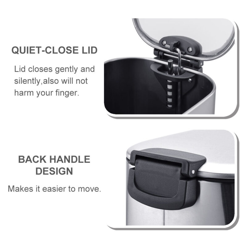 Trash bin with pedal and soft closing WBS171 - Image 6