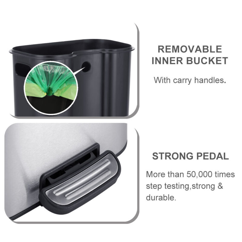 Rectangle Dust Bin with Soft Closing WBS172 - Image 9