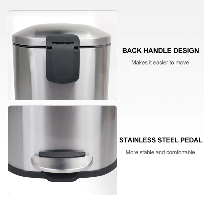 5L 30L Stainless Steel Dust Bin with Soft Close Lid WBO008 - Image 6