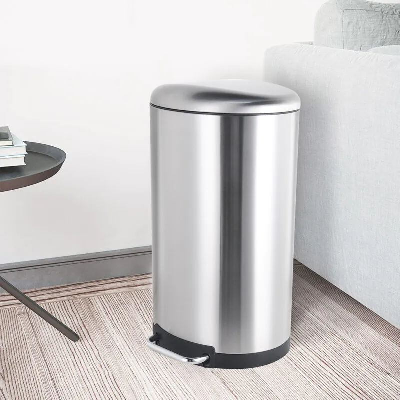 40 Liter / 10.5 Gallon Soft-Close Smudge Resistant Trash Can with Foot Pedal WBO013 - Image 9