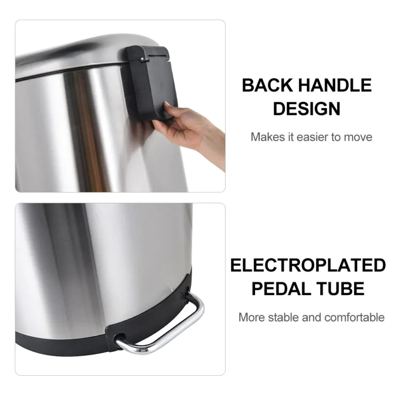 40 Liter / 10.5 Gallon Soft-Close Smudge Resistant Trash Can with Foot Pedal WBO013 - Image 6