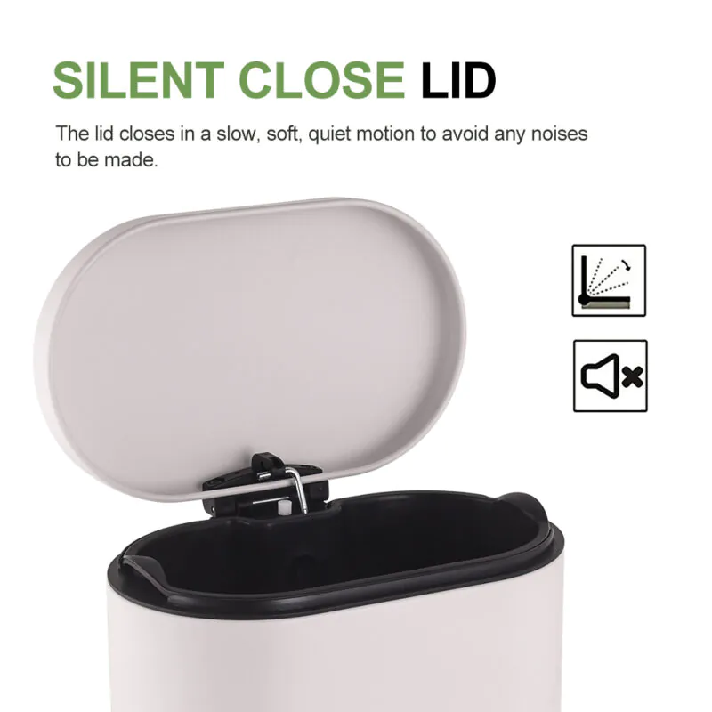 5 Liter Oval Hands-Free Bathroom Step Waste Bin WBO014 - Image 3