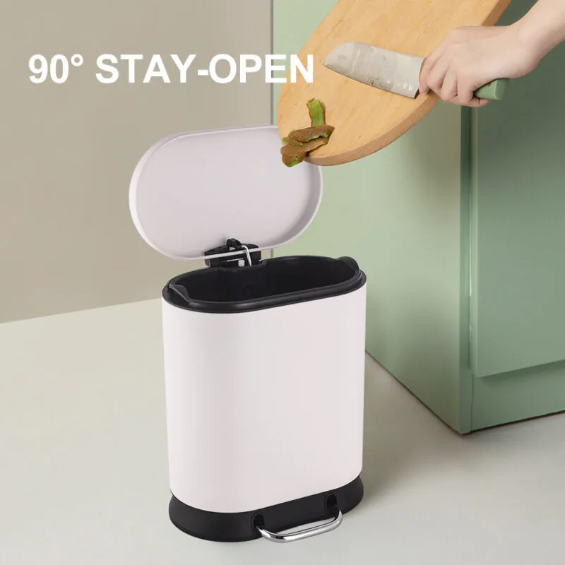 5 Liter Oval Hands-Free Bathroom Step Waste Bin WBO014 - Image 4