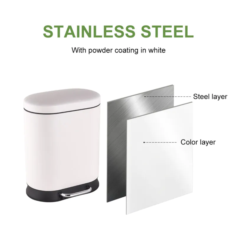 5 Liter Oval Hands-Free Bathroom Step Waste Bin WBO014 - Image 5