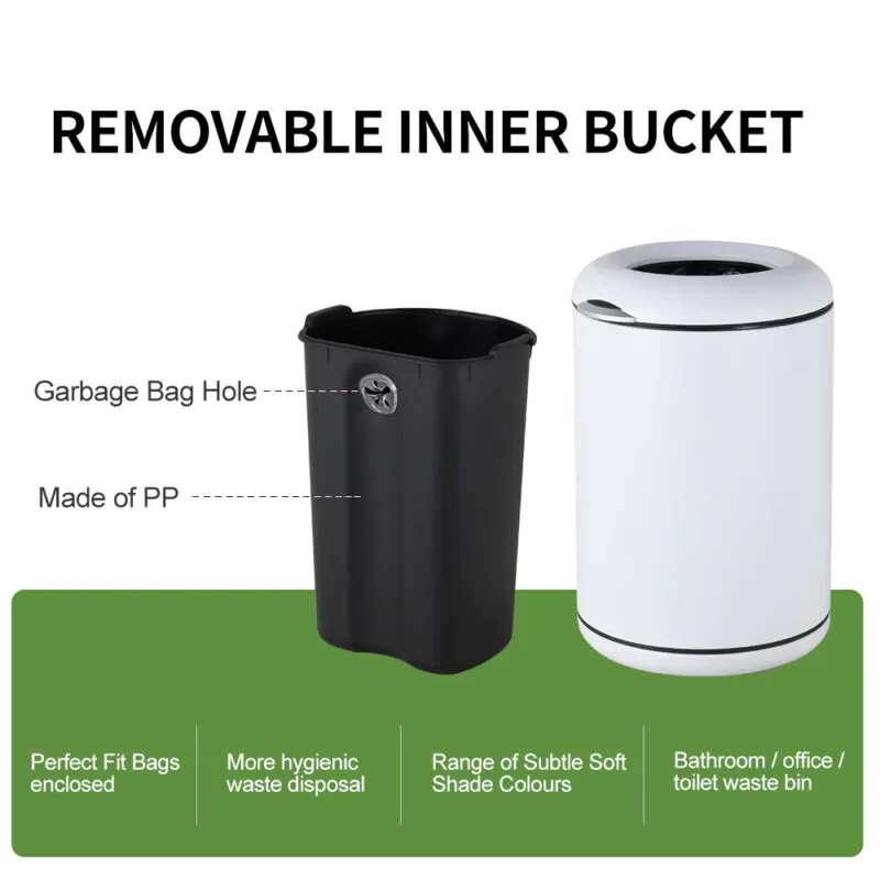 5 liter round stainless steel trash can with soft close function-WBO020 - Image 7
