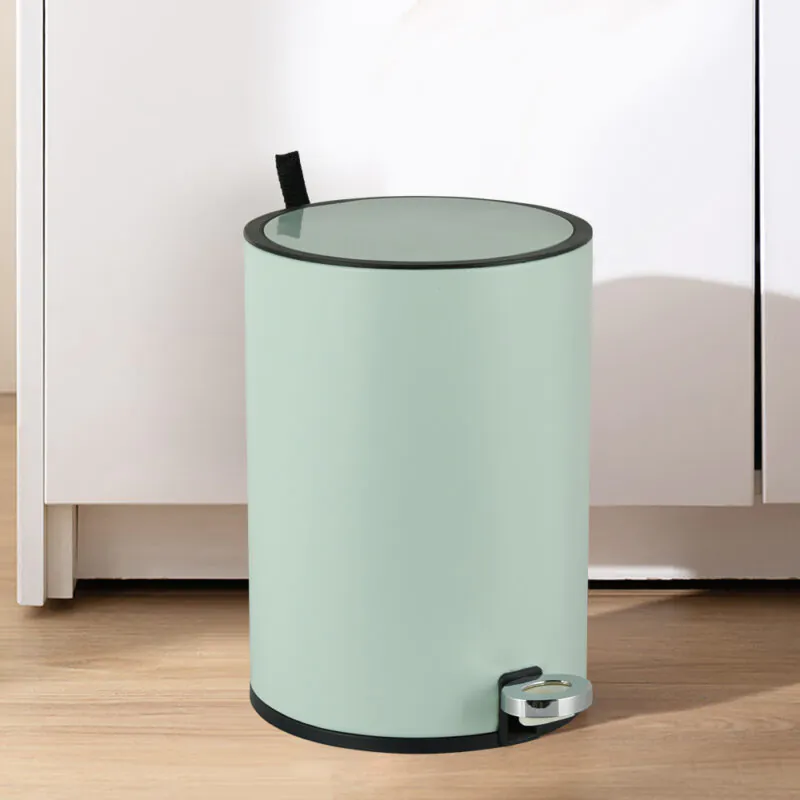 5L, 8L, 12L INS Style Household Bathroom Pedal Trash Can with Lid-WBO021