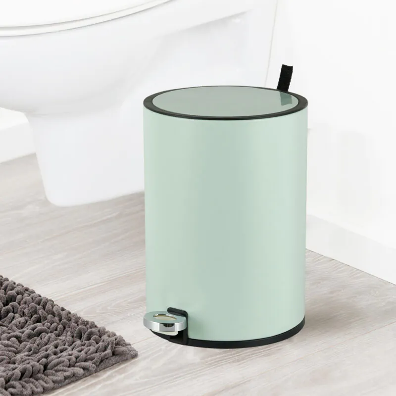 5L, 8L, 12L INS Style Household Bathroom Pedal Trash Can with Lid-WBO021 - Image 7