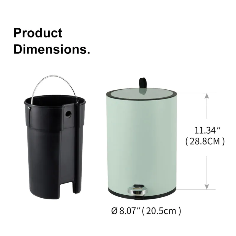 5L, 8L, 12L INS Style Household Bathroom Pedal Trash Can with Lid-WBO021 - Image 2