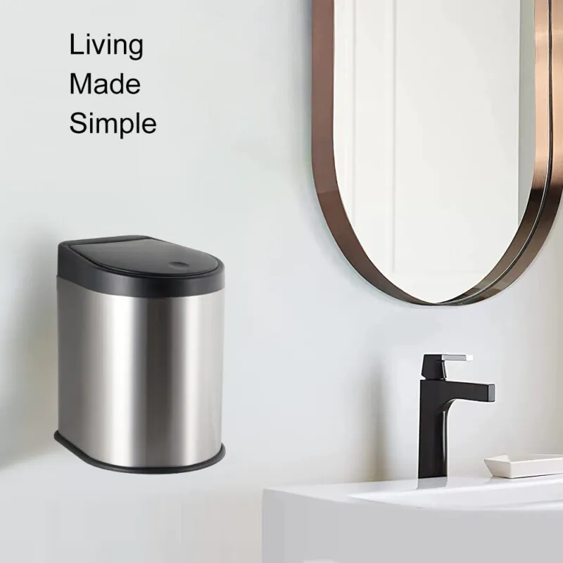 3liter Hand Press Type Stainless Steel Hanging Mini Trash Can-WBO022 - Image 2