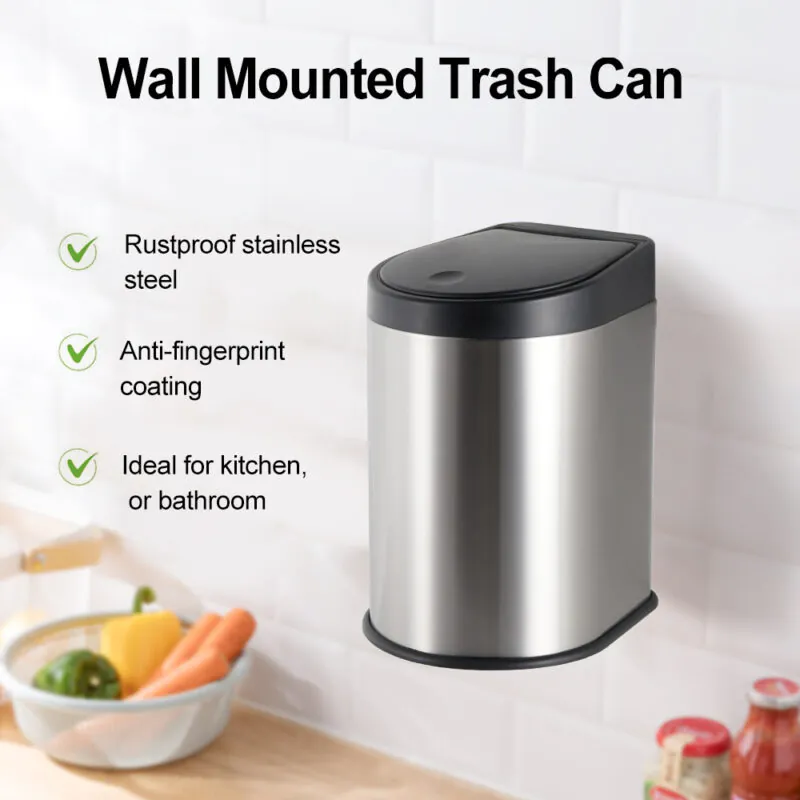 3liter Hand Press Type Stainless Steel Hanging Mini Trash Can-WBO022 - Image 7