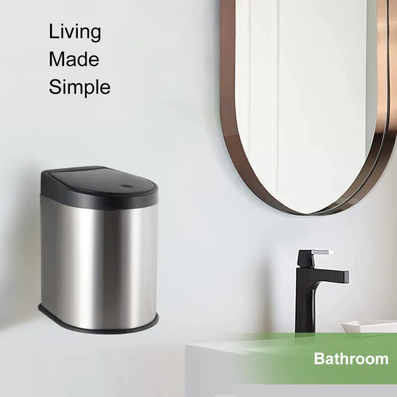 3liter Hand Press Type Stainless Steel Hanging Mini Trash Can-WBO022 - Image 4