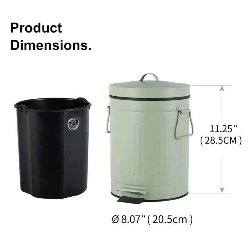 Round Vintage Garbage Bin Trash Can WBR004 - Image 9