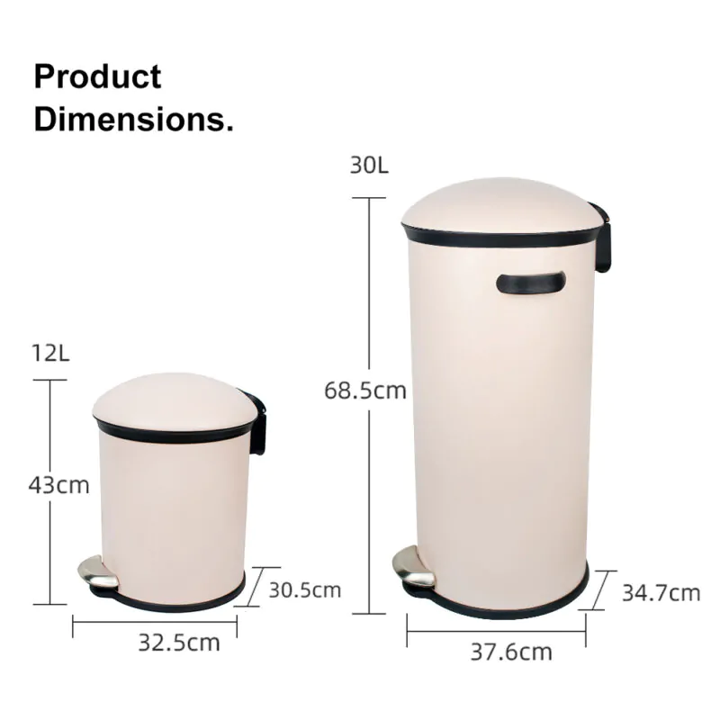 Metal Dome lid Waste Bin WBR005 - Image 2