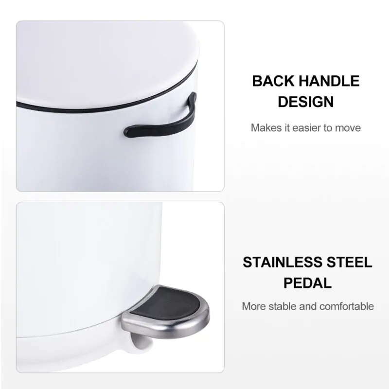 Stainless Steel Trash Can with Foot Pedal -WBR014 - Image 5