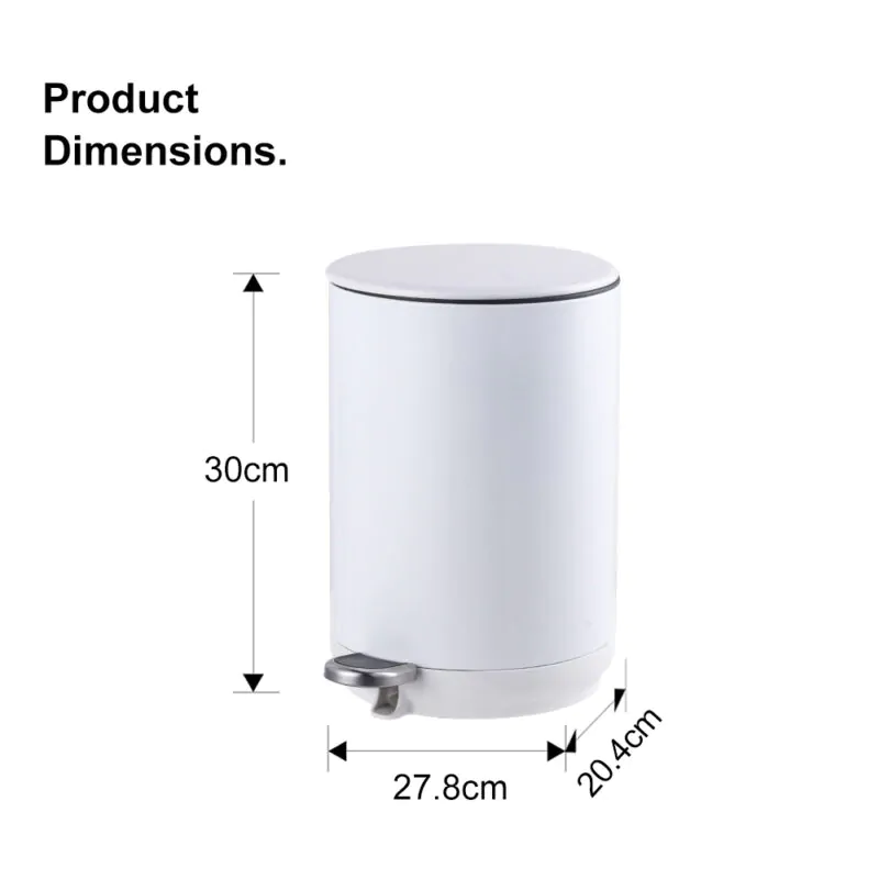 Stainless Steel Trash Can with Foot Pedal -WBR014 - Image 6