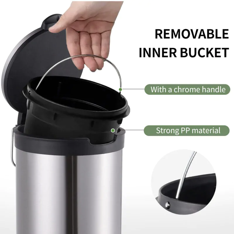 5L Trash Can with Foot Pedal Waste Basket WBR045 - Image 5