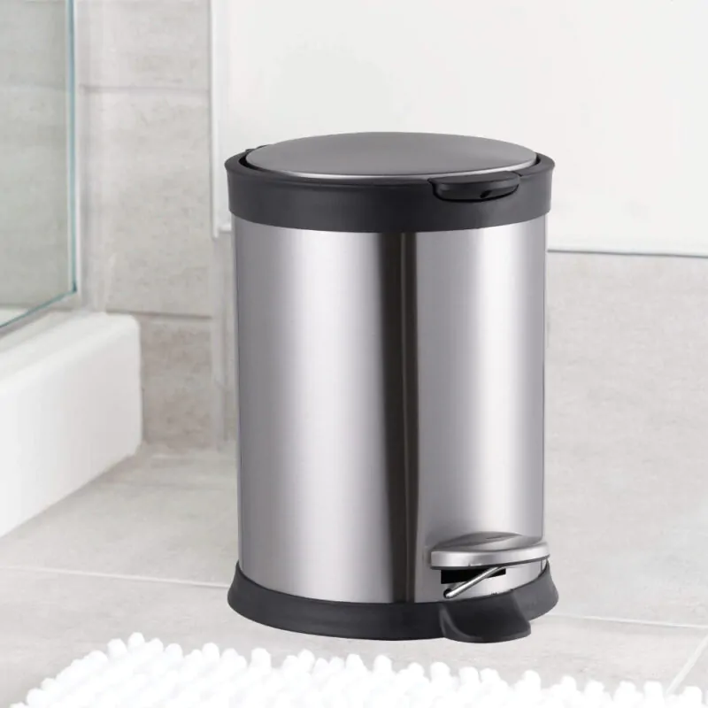 5L Trash Can with Foot Pedal Waste Basket WBR045