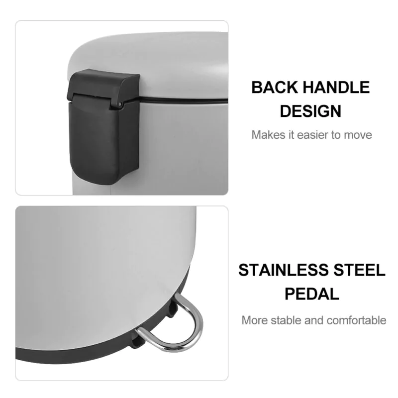 Round Soft-Close Trash Can with Foot Pedal WBR061 - Image 7