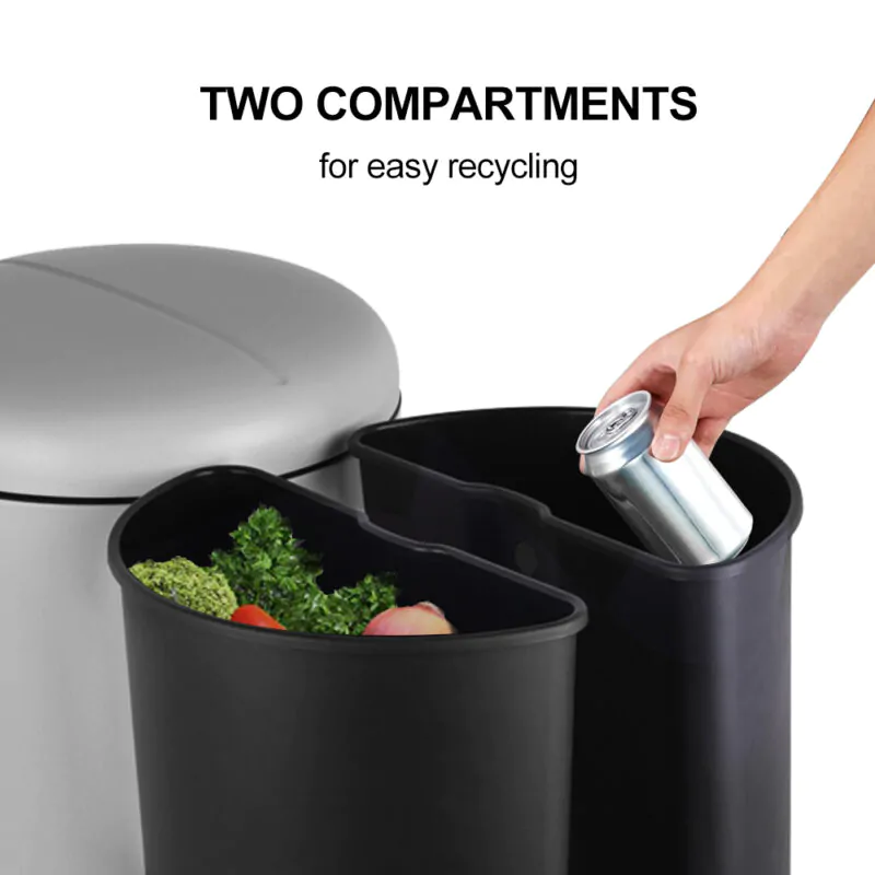 Round Soft-Close Trash Can with Foot Pedal WBR061 - Image 6