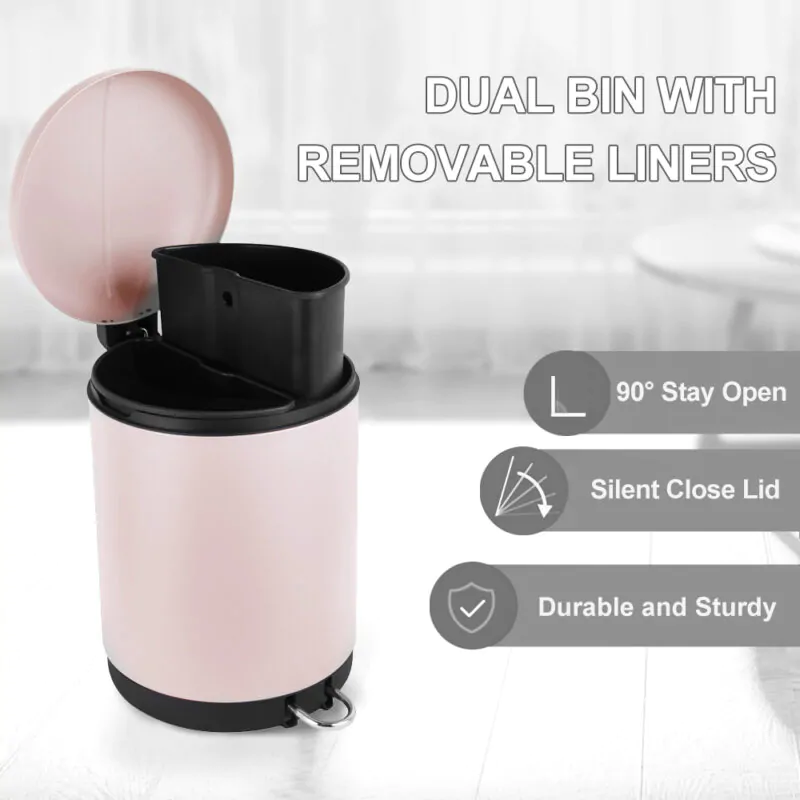 Round Garbage Can with Foot Pedal WBR061 - Image 4