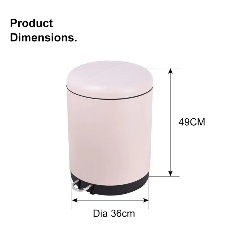 Round Garbage Can with Foot Pedal WBR061 - Image 5