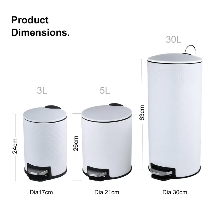 3/5/30 Liter Step Open Garbage Trash Can WBR073 - Image 7