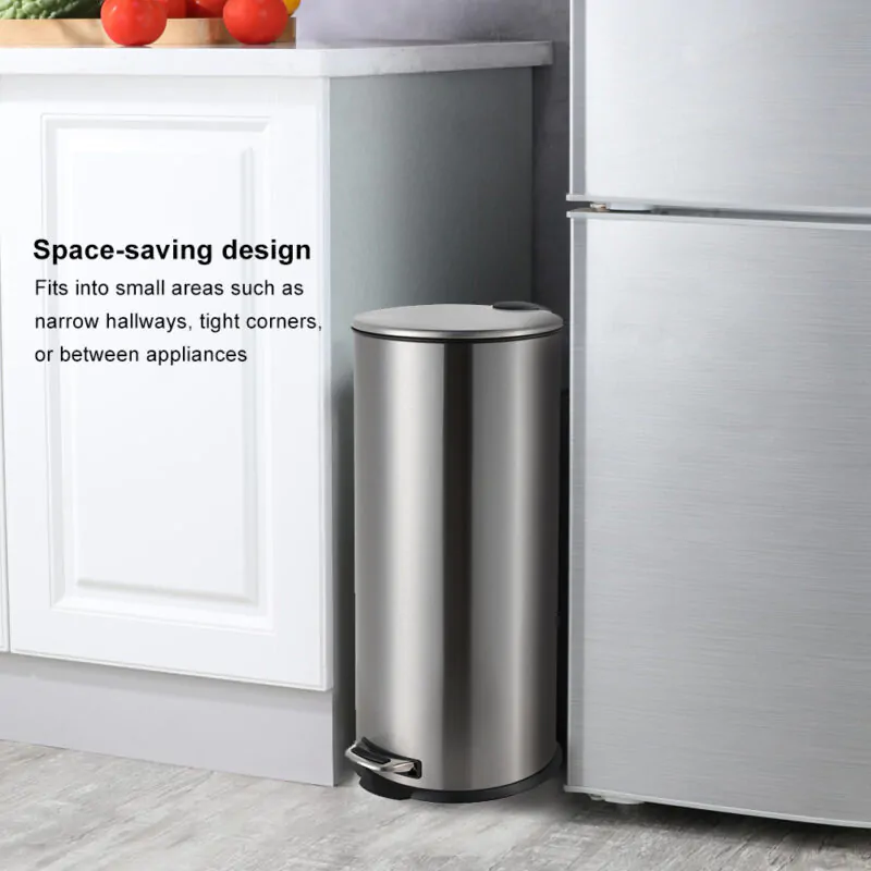 Stainless Steel garbage bin with Foot Pedal WBR076 - Image 2