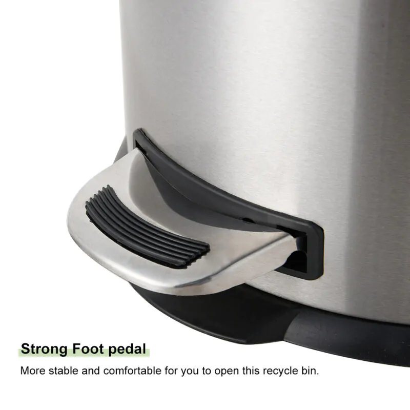 Stainless Steel garbage bin with Foot Pedal WBR076 - Image 3