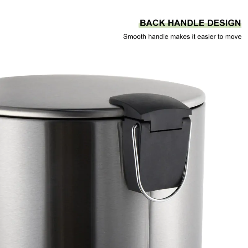 Stainless Steel garbage bin with Foot Pedal WBR076 - Image 4