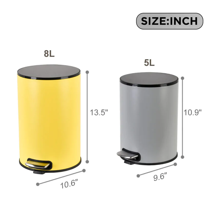 Trash Can with Lid Soft Close and Removable Inner  WBR077 - Image 8