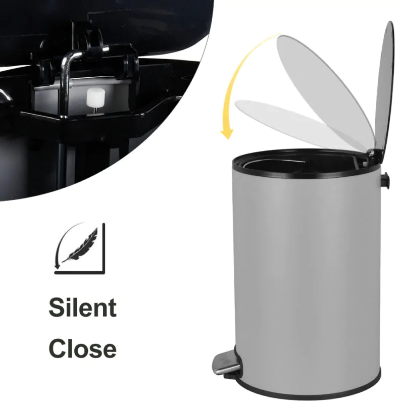 Trash Can with Lid Soft Close and Removable Inner  WBR077 - Image 4